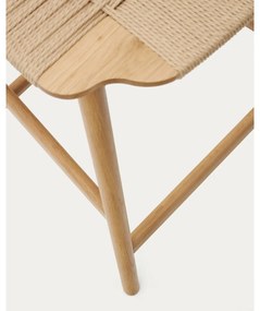 Barová stolička z dubového dreva v prírodnej farbe (výška sedadla 65 cm) Enit – Kave Home