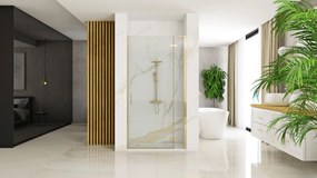 Rea Hugo, sprchové dvere 80x200 cm + bočný magnetický profil, zlatá matná, KPL-45200