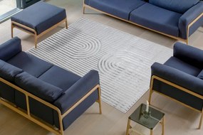 Koberec LIRA E2557 geometrický, štrukturálny, glamour - sivý