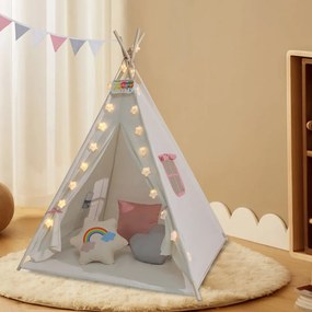 Jurhan Detský stan teepee JULIA, 120x120x160cm, béžová/ružová