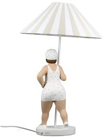 Biela stolná lampa v retro štýle BECKY