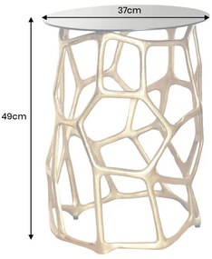 Príručný stolík LIQUID GEOMETRIE 50 cm tvrdené sklo čierne zlato