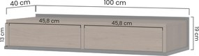 Závesná toaletka Zenar 100 cm so zásuvkami - elegantný orech / čierny