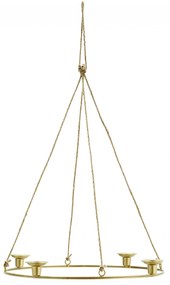 MADAM STOLTZ Závesný svietnik Gold Round Candle Holder