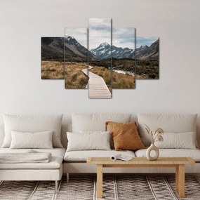 Obraz - Chodník v údolí hory Mt. Cook (150x105 cm)