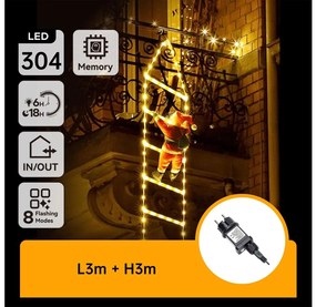 Aigostar - LED vonkajšia vianočná dekorácia 304xLED/3,6W/230V/8 funkcií 3m IP44 teplá biela