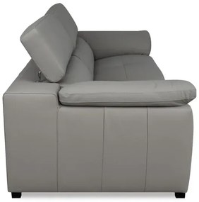 Moderná kožená pohovka LOREN II (4P), sivá (madras - 128 grey)