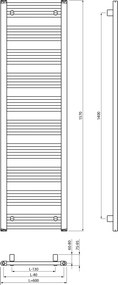 Bruckner Bruckner, ALBRECHT vykurovacie teleso 600x1570mm, čierna matná, 600.218.6