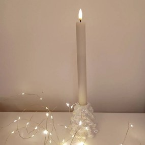 DECOLED Svícen, 8,5 x 8,5 x 8 cm, bílý