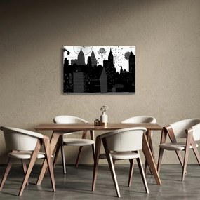 Obraz - Mesto s nápismi a vzormi (90x60 cm)