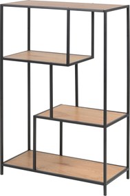 XXXLutz REGÁL, čierna, farba duba, oceľ, 77/114/34 cm Dieter Knoll - Regály - 001749018601