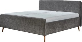 Posteľ Herning 180x200 cm, šedá štruktúrovaná látka