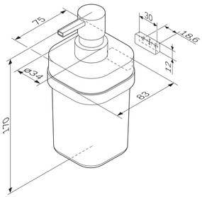 Dávkovač mydla AM.PM Func A8F36900 nástenný, sklo, chróm