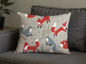 Sada 2 ks dekoračných obliečok na vankúš FOXIVA 40x60 cm, sivá