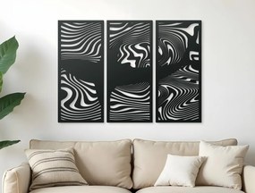 drevko 3-dielny drevený obraz na stenu Žralok v mori Rozmer obrazu: 57 x 80 cm, Farba dekorácie: Čierna