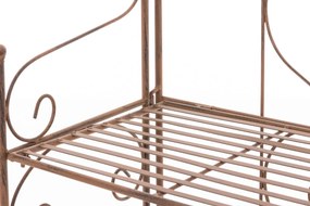 Kovová polica regál Lenja - Hnedá antik