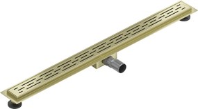 Mexen Flat, lineárny podlahový žľab 80 cm, M01, zlatá matná, 1A20080-15