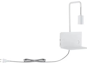 Paulmann 79812 - 1xE27/40W Nástenné svietidlo CALVANI s policou a USB, 230V, biele