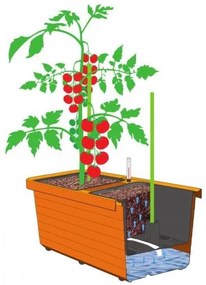 Samozavlažovací truhlík Berberis DUO, terakota, Plastia, 78 cm