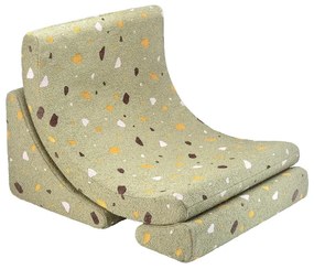Zelené detské kresielko z textílie buklé/ženilkové Terrazzo Moon – Wigiwama