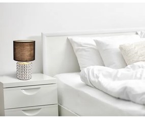 Globo 21626C - Stolná lampa VALENTINO 1xE14/40W/230V čierna/strieborná