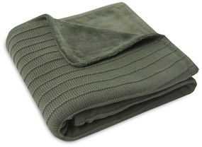 Deka pletená / zamat 75x100 cm Pure Knit Leaf Green