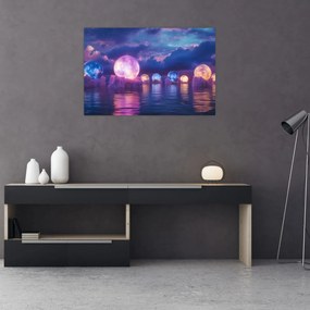 Obraz - Planéty na vode (90x60 cm)