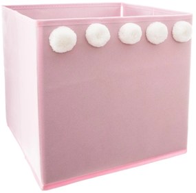 Úložný box Pompoms, 29x29x29 cm, ružová