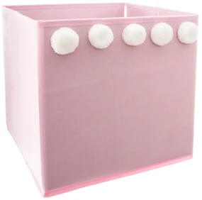Úložný box Pompoms, 29x29x29 cm, ružová