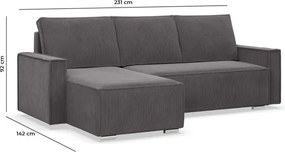 Rohová rozkladacia sedačka NOTO Poso 014 fľaškovo zelená