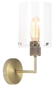 Moderná nástenná lampa bronzová so sklom - Dome