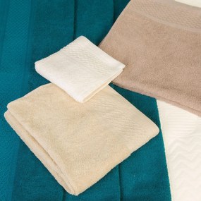 BAVLNENÉ UTERÁKY SOLANO SADA 1 KS 50X90 CM, 1 KS 70X140 CM KRÉMOVÁ