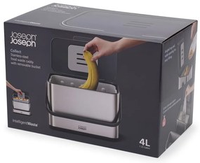 Nádoba na kompostovateľný odpad v striebornej farbe 4 l Collect – Joseph Joseph