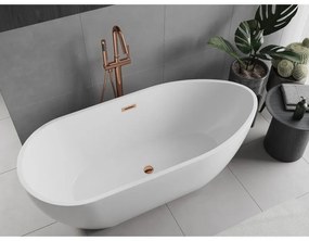 Mexen Eos, voľne stojaca vaňa 170 x 75 cm, biela, ružové zlato prepad, 52471707500-60