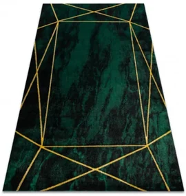 Koberec EMERALD exkluzívny 1022 glamour, styl geometrický, marmur fľaškovo zelený / zlatý