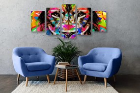 5-dielny obraz farebná hlava leva Varianta: 100x50