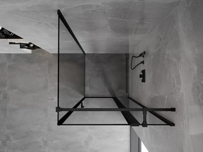 Mexen Mist T, sprchový kút s krídlovými dverami, pravý, 110 x 110 cm, 8mm číre sklo, čierny profil, 8A4T-110-110-70-70-P