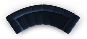 Zaoblená štvormiestna pohovka pauline 322 cm velvet modrá MUZZA