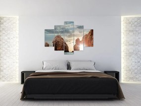 Obraz - Západ slnka nad útesmi (150x105 cm)