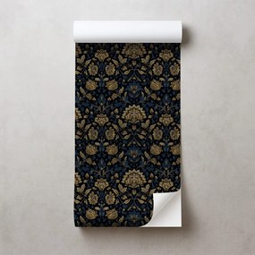 Samolepiaca tapeta zlaté kvety na tmavom pozadí