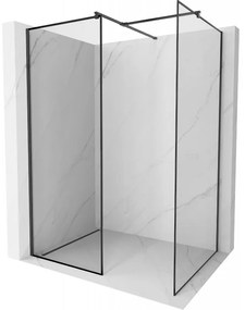 Mexen Kioto sprchová stena Walk-in 130 x 110 cm, čierny vzor, čierna - 800-130-202-70-70-110