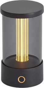 Vonkajšia stolná lampa čierna nabíjateľná vrátane nabíjacej stanice IP65 - Grill