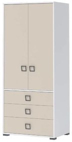 Skriňa 2D3S Kiki G23-BE/KI-01 white/sand