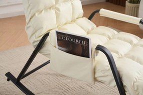 Hojdacie kreslo s 5-stupňovým nastavením, polstrovaná, biela