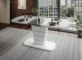 NIRA Rozkladací jedálenský stôl biela / šedá 140 - 180 cm
