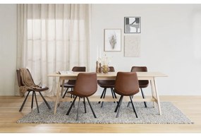 Hnedá jedálenská stolička s čiernymi nohami Rowico Alpha