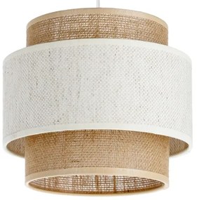 Závesný luster BOHO na lanku 1xE27/60W/230V, priemer 20 cm, krémová/juta