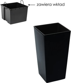 Kvetináč Finezja 140 × 140 mm s podstavcom – čierny*45310