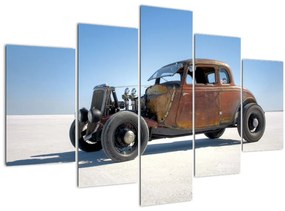 Obraz auta v púšti (150x105 cm)
