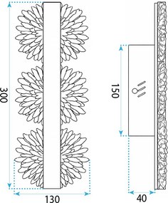 Toolight Toolight, LED nástenné svietidlo, 9W, 500lm, 4000K, G149-3W, zlatá matná, OSW-04705